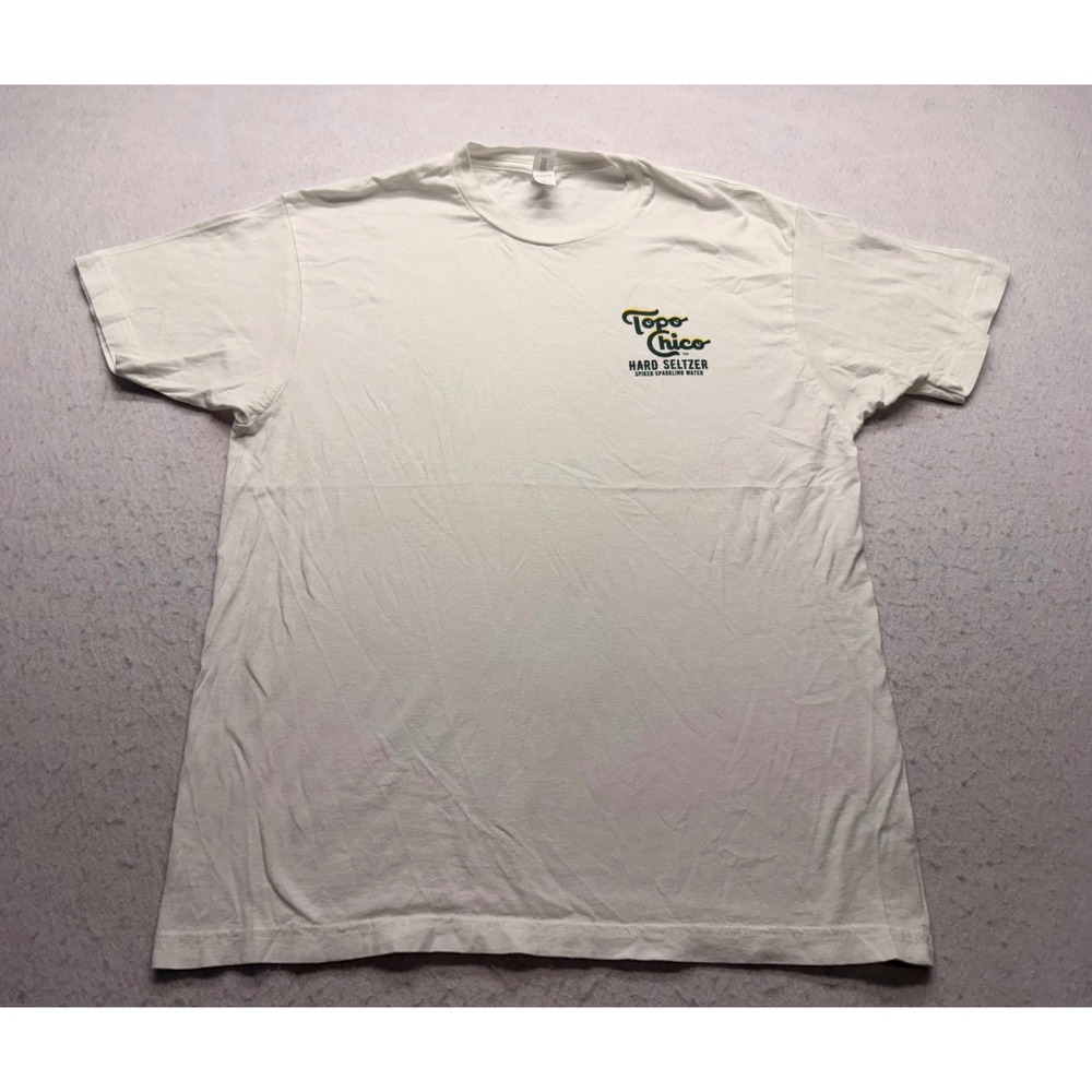 Tultex Topo Chico Hard Seltzer Logo T-Shirt Mens Large White Ring Spun Cotton